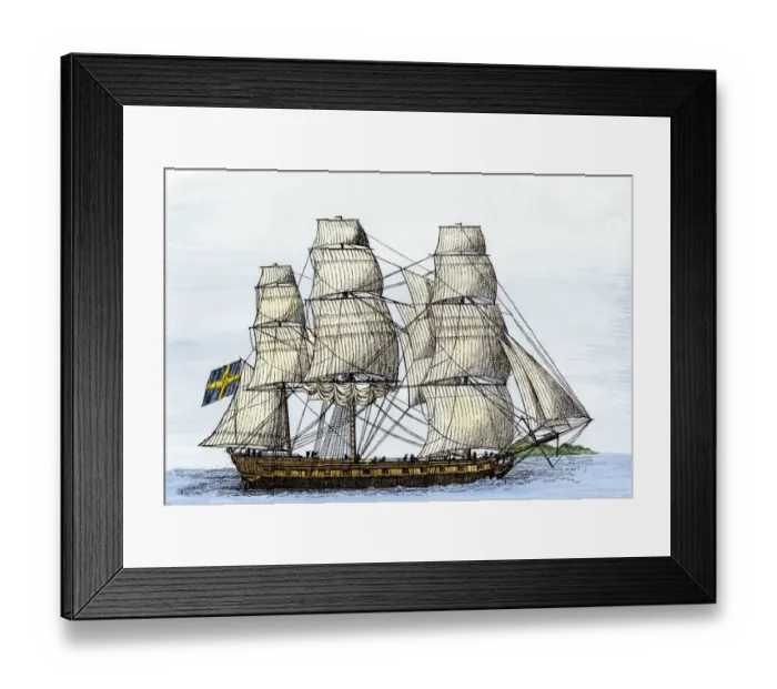 Framed Print : Swedish slave-ship bringing Africans to the West Indies, 1786