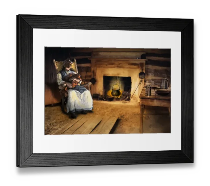 Framed Print : Mother and baby in a slave cabin