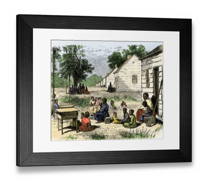 Framed Print : Slave cabins on a plantation Framed Print : Slave cabins on a plantation