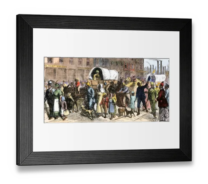 Framed Print : Freed African-Americans traveling through St Louis