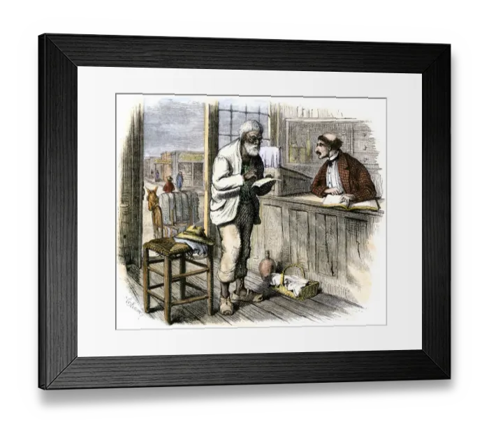 Framed Print : African-American man collecting pay for cotton delivered in Austin Framed Print : African-American man collecting pay for cotton delivered in Austin