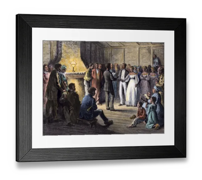 Framed Print : Wedding of former slaves in the South, 1870s