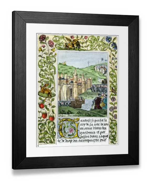 Framed Print : Siege of a French town in the 100 Years War Framed Print : Siege of a French town in the 100 Years War