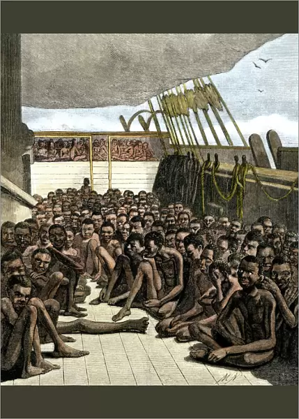 Captive Africans on a slave-ship off Key West