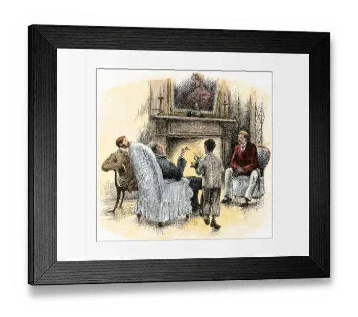 Framed Print : Men served drinks by a young slave in a Louisiana plantation home Framed Print : Men served drinks by a young slave in a Louisiana plantation home