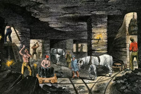 Coal mine in England, 1850s