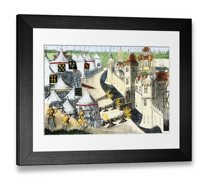 Framed Print : Hundred Years War siege of a French town Framed Print : Hundred Years War siege of a French town