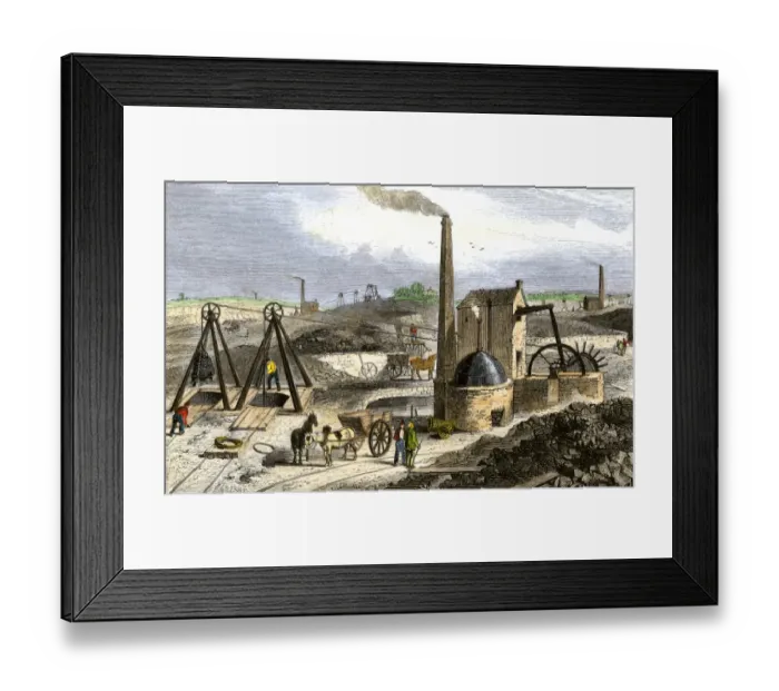Framed Print : Whimsey engine drawing coal in the Staffordshire mines Framed Print : Whimsey engine drawing coal in the Staffordshire mines