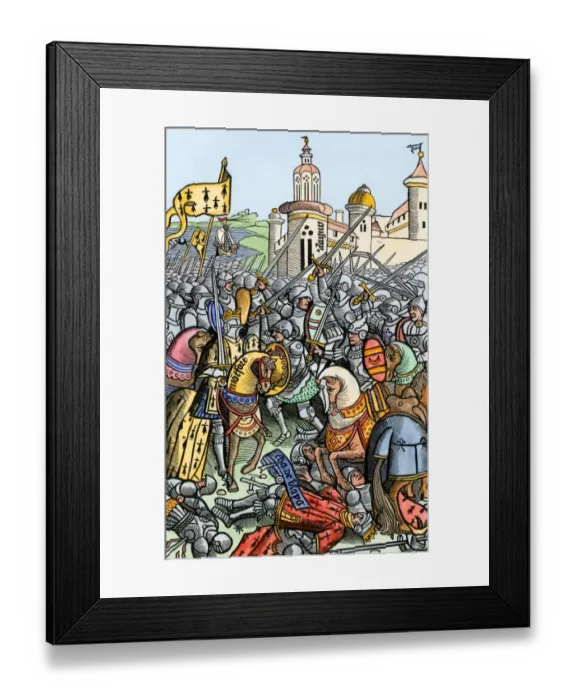 Framed Print : Battle of Auray, France, Hundred Years War, 1364 Framed Print : Battle of Auray, France, Hundred Years War, 1364