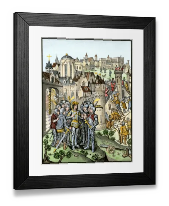 Framed Print : Hundred Years War siege of a town in Burgundy Framed Print : Hundred Years War siege of a town in Burgundy