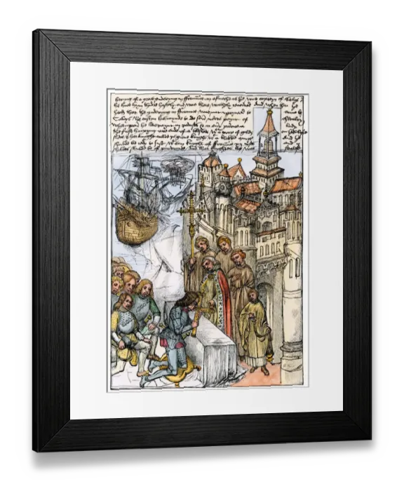 Framed Print : Calais, France, under English rule, Hundred Years War Framed Print : Calais, France, under English rule, Hundred Years War