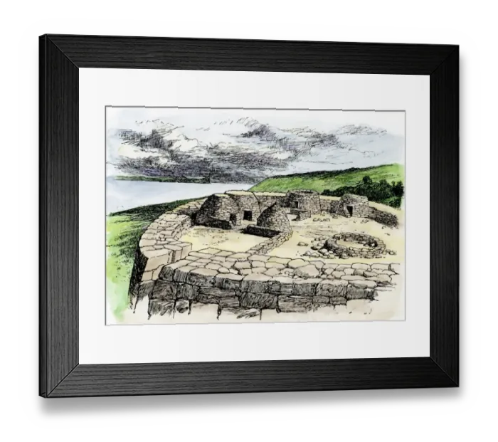 Framed Print : Ancient Celtic ruins in western Ireland Framed Print : Ancient Celtic ruins in western Ireland