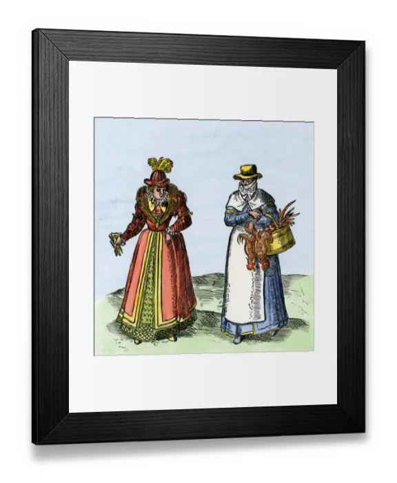 Framed Print : Women in 16th-century England Framed Print : Women in 16th-century England