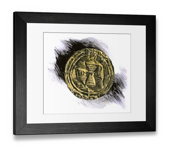 Framed Print : Gold ornament of the Celtic sun-wheel Framed Print : Gold ornament of the Celtic sun-wheel