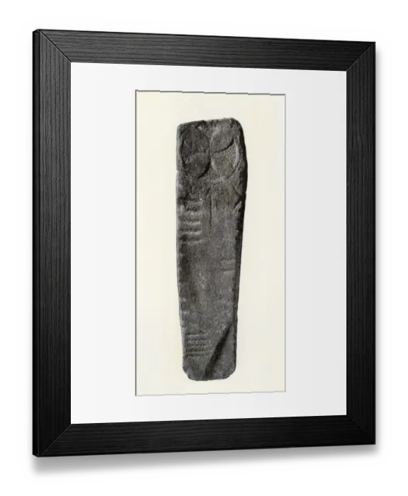 Framed Print : Ogham inscription and sun symbol on an Old Irish gravestone Framed Print : Ogham inscription and sun symbol on an Old Irish gravestone