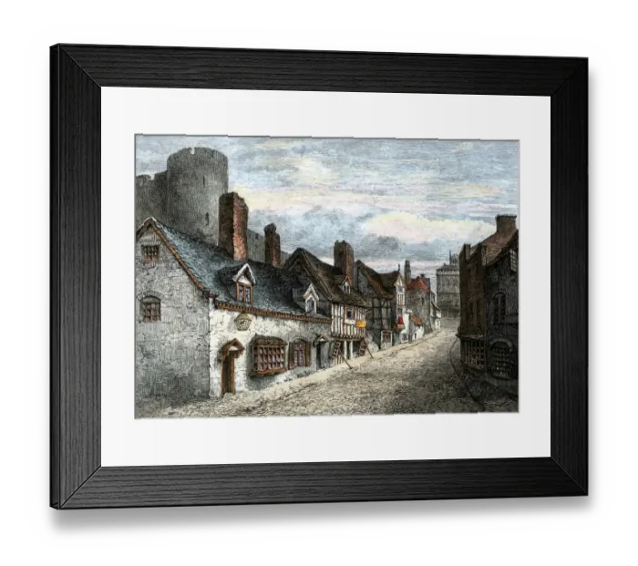 Framed Print : Shrewsbury, England, in the 1500s