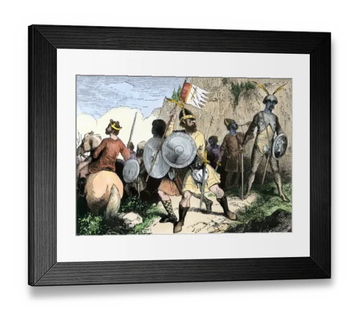 Framed Print : Anglo-Saxon warriors, circa 900 A. D Framed Print : Anglo-Saxon warriors, circa 900 A. D