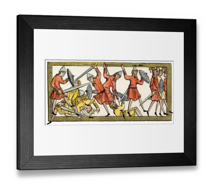 Framed Print : Medieval Saxons in battle Framed Print : Medieval Saxons in battle