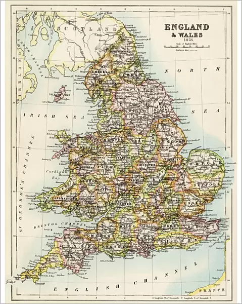Map of England, 1800s