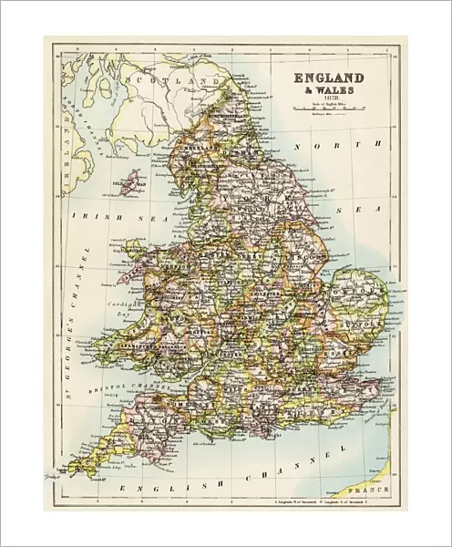 Map of England, 1800s