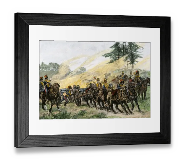 Framed Print : Artillery practice, England, late 1800s