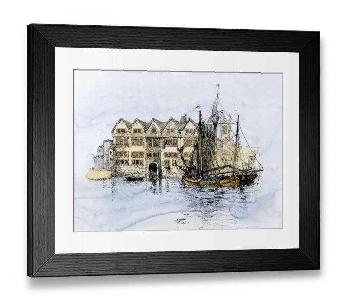 Framed Print : Sailing-ships in Cold Harbor Framed Print : Sailing-ships in Cold Harbor