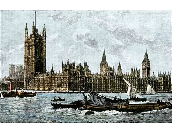 Thames River in London, mid-1800s
