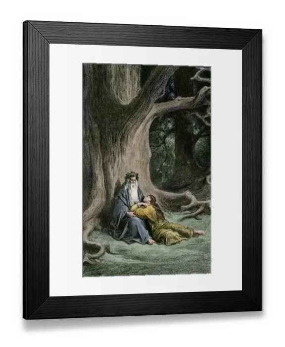 Framed Print : Merlin and Vivian in Arthurian legend Framed Print : Merlin and Vivian in Arthurian legend