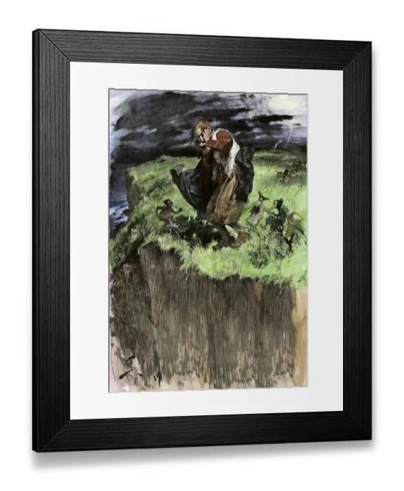 Framed Print : Cluricauns of Irish folklore leading a traveler astray