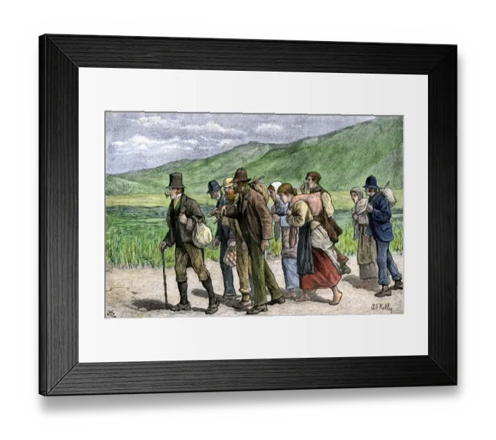 Framed Print : Irish potato harvesters on their way to England to find work