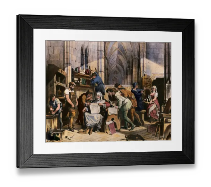 Framed Print : William Caxton, the first English printer
