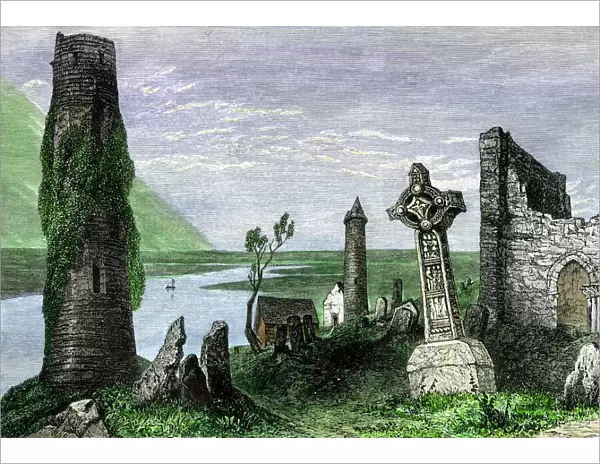 Clonmacnoise, Ireland, site of an early Christian abbey