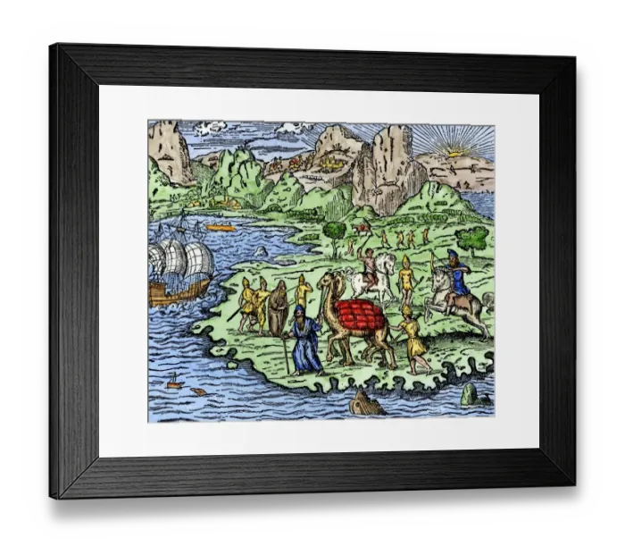 Framed Print : Transporting merchandise on the great Silk Road in the Middle Ages Framed Print : Transporting merchandise on the great Silk Road in the Middle Ages