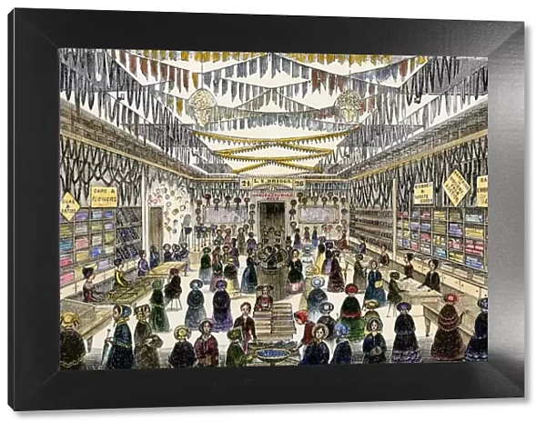 Dry-goods store in Boston, 1850s
