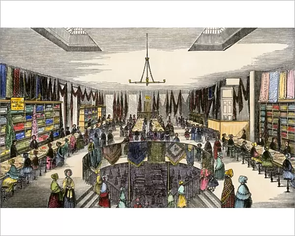 Dry-goods sales room in Boston, 1850s