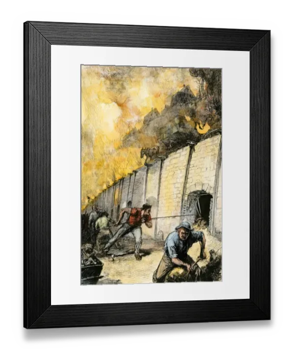 Framed Print : Pittsburgh coke ovens, 1880s Framed Print : Pittsburgh coke ovens, 1880s