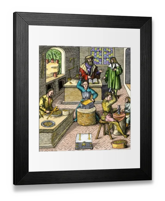 Framed Print : Making coins in the Middle Ages Framed Print : Making coins in the Middle Ages