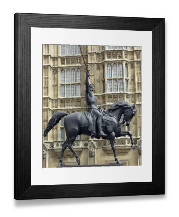 Framed Print : Equestrian statue of King Richard I in front of the Houses of Parliament Framed Print : Equestrian statue of King Richard I in front of the Houses of Parliament