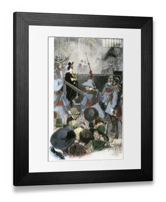 Framed Print : Charles I leaving Westminster after his trial as an enemy of the nation Framed Print : Charles I leaving Westminster after his trial as an enemy of the nation