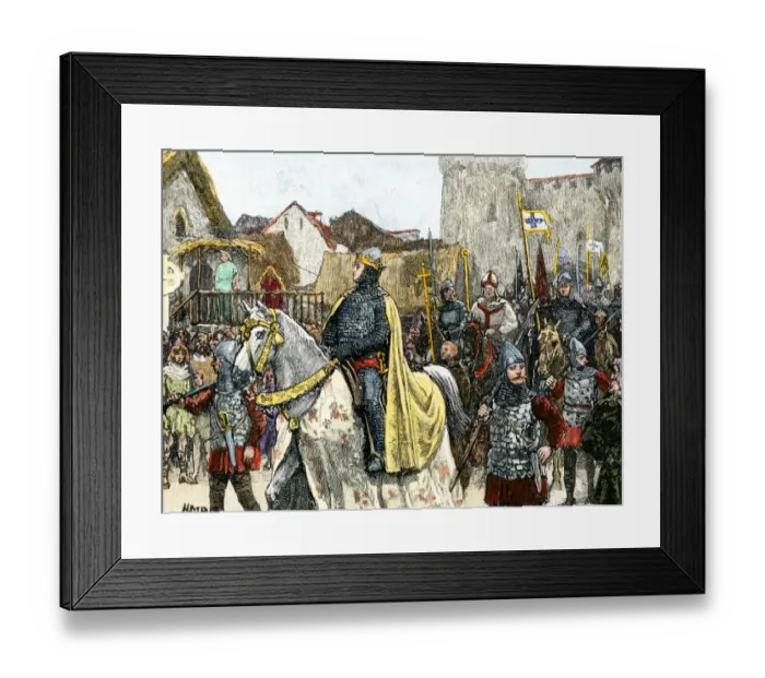 Framed Print : William the Conqueror and his army entering London in triumph Framed Print : William the Conqueror and his army entering London in triumph
