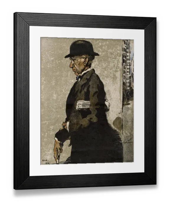 Framed Print : Russell Sage, circa 1900. Printed color lithograph of a drawing by William Nicholson Framed Print : Russell Sage, circa 1900. Printed color lithograph of a drawing by William Nicholson