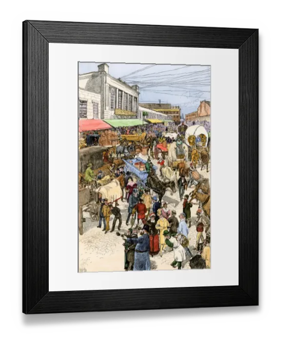 Framed Print : Quincy Market in Boston, 1880s Framed Print : Quincy Market in Boston, 1880s