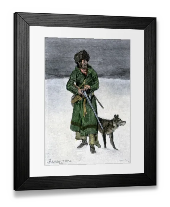 Framed Print : French-Canadian trapper in the snow Framed Print : French-Canadian trapper in the snow
