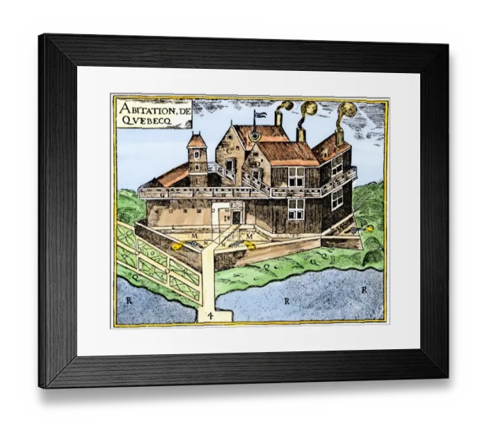 Framed Print : Champlains Quebec fort, 1613 Framed Print : Champlains Quebec fort, 1613