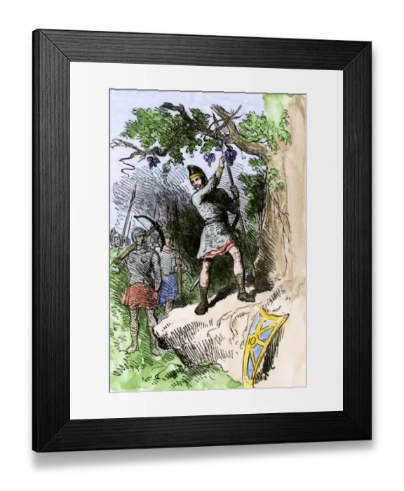 Framed Print : Discovery of grapes by Leif Erikssons expedition Framed Print : Discovery of grapes by Leif Erikssons expedition