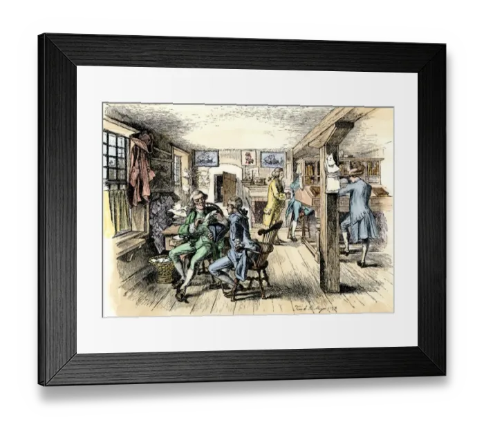Framed Print : Counting-room of a colonial shipping business Framed Print : Counting-room of a colonial shipping business