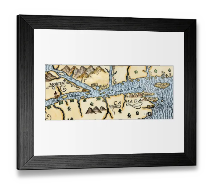 Framed Print : Quebec and Tadoussac, 1609 Framed Print : Quebec and Tadoussac, 1609