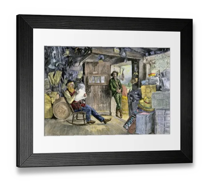 Framed Print : A country store in an American village