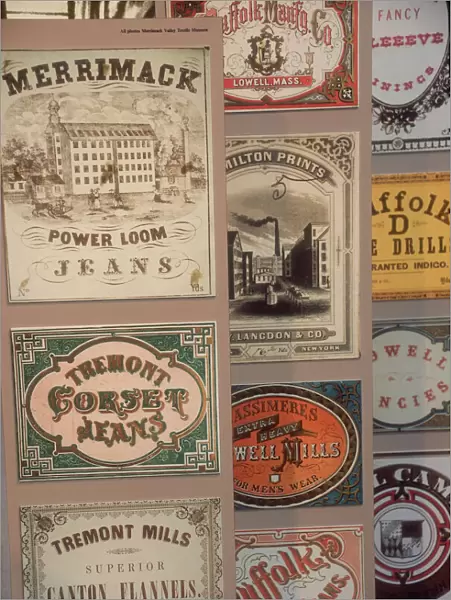 Cloth labels from American textile mills, 1800s