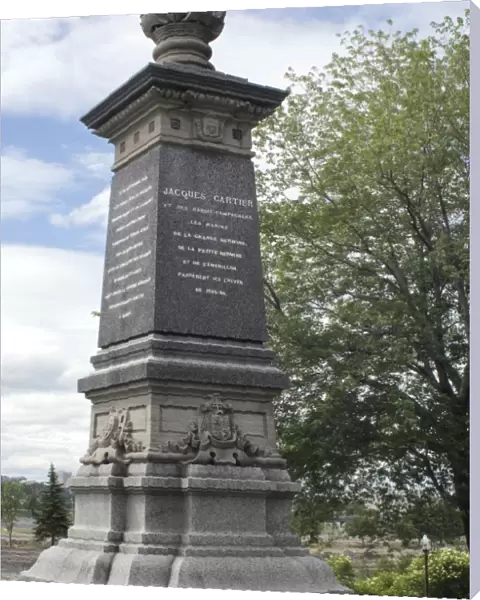 Cartier monument on the St Lawrence, Quebec